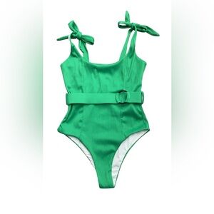 Green Belted Swimsuit Size 8